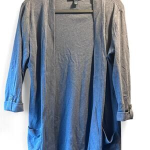 Blue Karen Scott cardigan XS EUC soft‎ pockets